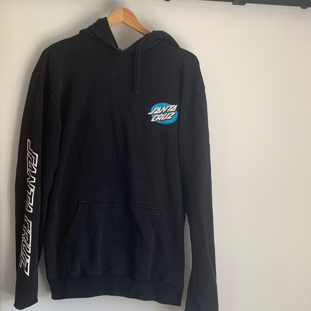 Santa Cruz Skateboards Black and Blue Hoodie
